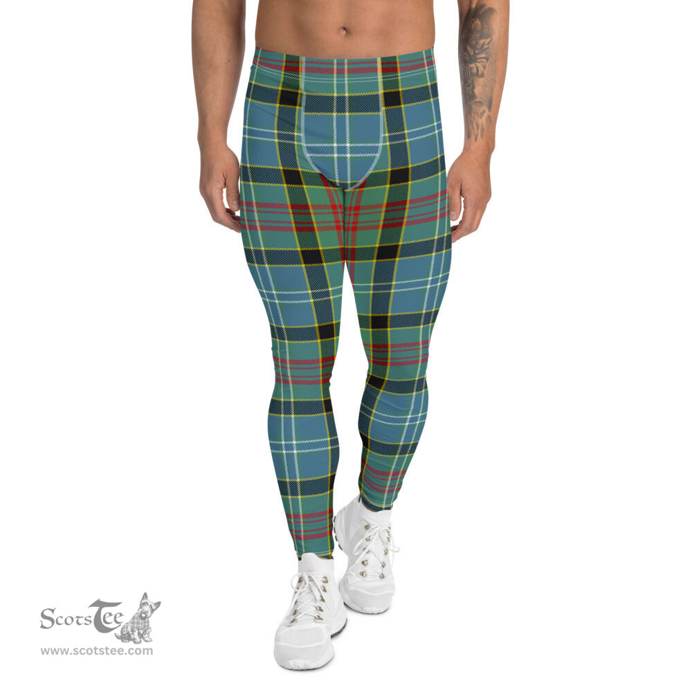 Scotstee Shop Tartan Plaid Men's Leggings Yoga Pants Clan Paisley Plaid Men Running Leggings