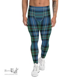 Scotstee Shop Tartan Plaid Men's Leggings Yoga Pants Clan Robertson Hunting Ancient Plaid Men Running Leggings