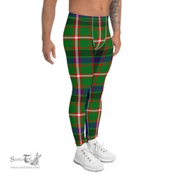 Scotstee Shop Tartan Plaid Men's Leggings Yoga Pants Clan Reid Green Plaid Men Running Leggings