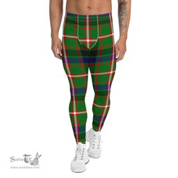 Scotstee Shop Tartan Plaid Men's Leggings Yoga Pants Clan Reid Green Plaid Men Running Leggings