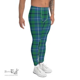 Scotstee Shop Tartan Plaid Men's Leggings Yoga Pants Clan Sandilands Ancient Plaid Men Running Leggings