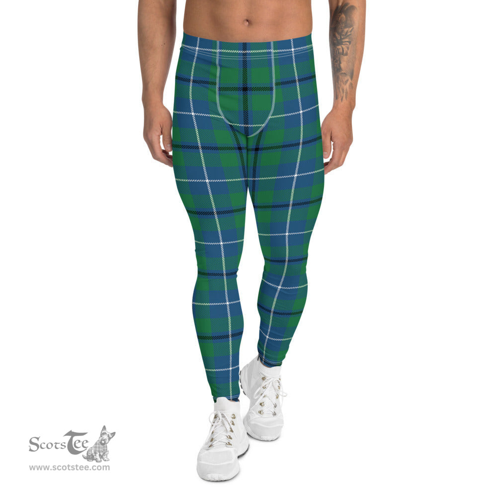 Scotstee Shop Tartan Plaid Men's Leggings Yoga Pants Clan Sandilands Ancient Plaid Men Running Leggings