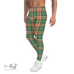 Scotstee Shop Tartan Plaid Men's Leggings Yoga Pants Clan Pollock Hunting Plaid Men Running Leggings