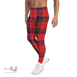 Scotstee Shop Tartan Plaid Men's Leggings Yoga Pants Clan Robertson Modern Plaid Men Running Leggings