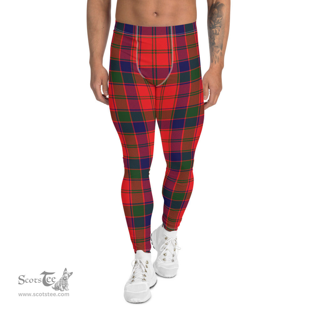 Scotstee Shop Tartan Plaid Men's Leggings Yoga Pants Clan Robertson Modern Plaid Men Running Leggings