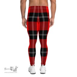 Scotstee Shop Tartan Plaid Men's Leggings Yoga Pants Clan Ramsay Modern Plaid Men Running Leggings