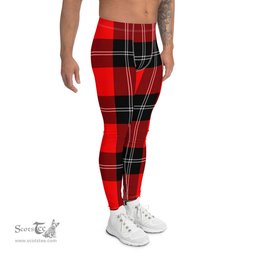 Scotstee Shop Tartan Plaid Men's Leggings Yoga Pants Clan Ramsay Modern Plaid Men Running Leggings