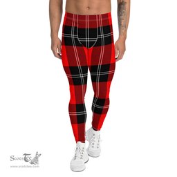 Scotstee Shop Tartan Plaid Men's Leggings Yoga Pants Clan Ramsay Modern Plaid Men Running Leggings