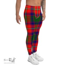 Scotstee Shop Tartan Plaid Men's Leggings Yoga Pants Clan Roxburgh District Plaid Men Running Leggings