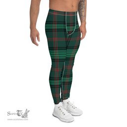 Scotstee Shop Tartan Plaid Men's Leggings Yoga Pants Clan Ross Hunting Modern Plaid Men Running Leggings