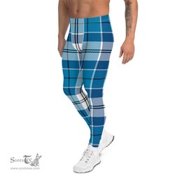 Scotstee Shop Tartan Plaid Men's Leggings Yoga Pants Clan Robertson Plaid Men Running Leggings
