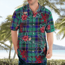 Scottish Clan Stevenson Tartan Scottish Lion Hawaiian Shirt | Tartan Plaid Shirt Scottish Plaid Tartan Plaid - ScotsTee - scotstee.com