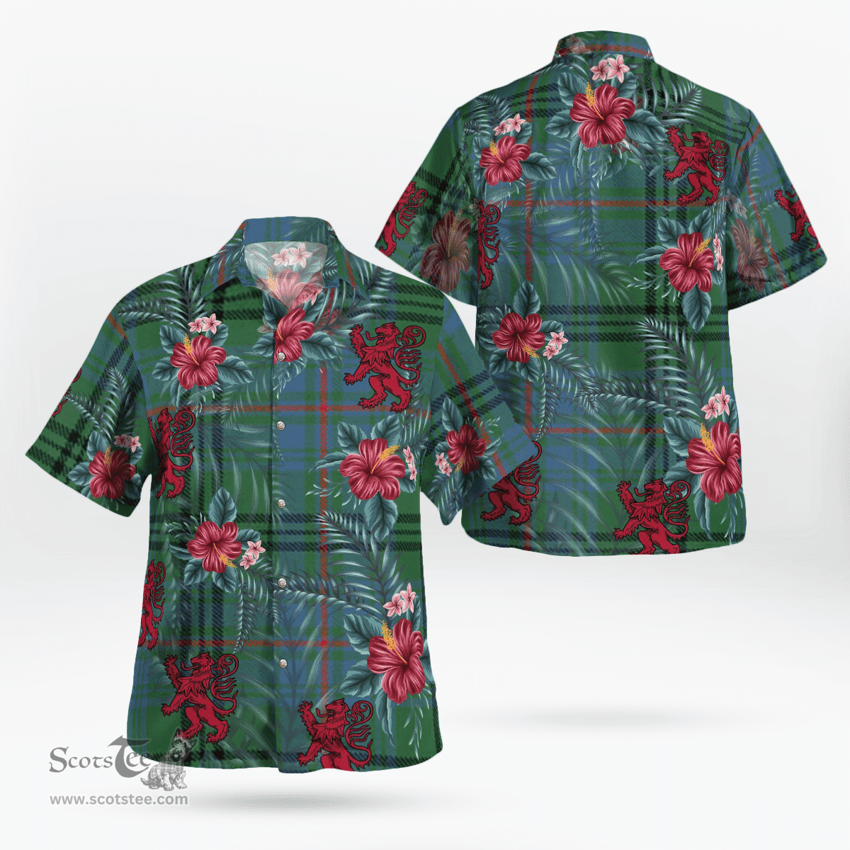 Scottish Clan Walker Hunting Ancient Tartan Scottish Lion Hawaiian Shirt | Tartan Plaid Shirt Scottish Plaid Tartan Plaid - ScotsTee - scotstee.com