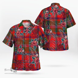 Scottish Clan Stewart of Appin Modern Tartan Scottish Lion Hawaiian Shirt | Tartan Plaid Shirt Scottish Plaid Tartan Plaid - ScotsTee - scotstee.com