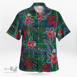 Scottish Clan Stewart Hunting Modern Tartan Scottish Lion Hawaiian Shirt | Tartan Plaid Shirt Scottish Plaid Tartan Plaid - ScotsTee - scotstee.com