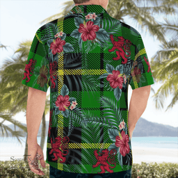 Scottish Clan Wallace Hunting Green Tartan Scottish Lion Hawaiian Shirt | Tartan Plaid Shirt Scottish Plaid Tartan Plaid - ScotsTee - scotstee.com