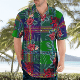 Scottish Clan Young Modern Tartan Scottish Lion Hawaiian Shirt | Tartan Plaid Shirt Scottish Plaid Tartan Plaid - ScotsTee - scotstee.com