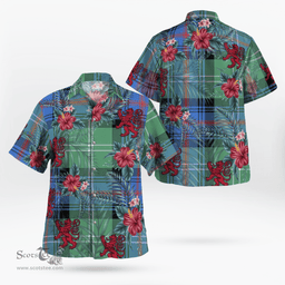 Scottish Clan Sutherland Old Ancient Tartan Scottish Lion Hawaiian Shirt | Tartan Plaid Shirt Scottish Plaid Tartan Plaid - ScotsTee - scotstee.com