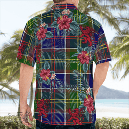 Scottish Clan Whitefoord Tartan Scottish Lion Hawaiian Shirt | Tartan Plaid Shirt Scottish Plaid Tartan Plaid - ScotsTee - scotstee.com