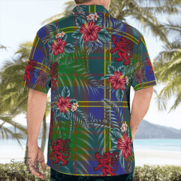 Scottish Clan Strange of Balkaskie Tartan Scottish Lion Hawaiian Shirt | Tartan Plaid Shirt Scottish Plaid Tartan Plaid - ScotsTee - scotstee.com