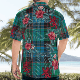 Scottish Clan Stewart Old Ancient Tartan Scottish Lion Hawaiian Shirt | Tartan Plaid Shirt Scottish Plaid Tartan Plaid - ScotsTee - scotstee.com
