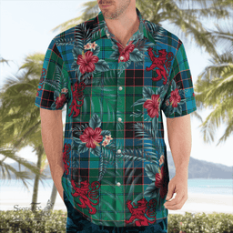 Scottish Clan Stewart Old Ancient Tartan Scottish Lion Hawaiian Shirt | Tartan Plaid Shirt Scottish Plaid Tartan Plaid - ScotsTee - scotstee.com