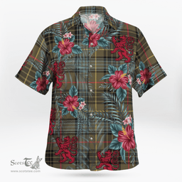 Scottish Clan Stewart Hunting Weathered Tartan Scottish Lion Hawaiian Shirt | Tartan Plaid Shirt Scottish Plaid Tartan Plaid - ScotsTee - scotstee.com