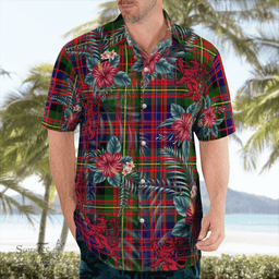 Scottish Clan Carnegie Modern Tartan Scottish Lion Hawaiian Shirt | Tartan Plaid Shirt Scottish Plaid Tartan Plaid - ScotsTee - scotstee.com