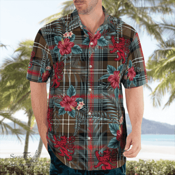 Scottish Clan Sutherland Weathered Tartan Scottish Lion Hawaiian Shirt | Tartan Plaid Shirt Scottish Plaid Tartan Plaid - ScotsTee - scotstee.com