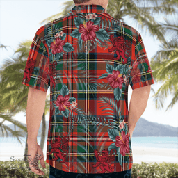 Scottish Clan Stewart (of Appin) Tartan Scottish Lion Hawaiian Shirt | Tartan Plaid Shirt Scottish Plaid Tartan Plaid - ScotsTee - scotstee.com