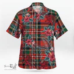 Scottish Clan Stewart (of Appin) Tartan Scottish Lion Hawaiian Shirt | Tartan Plaid Shirt Scottish Plaid Tartan Plaid - ScotsTee - scotstee.com