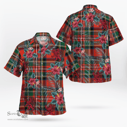 Scottish Clan Stewart (of Appin) Tartan Scottish Lion Hawaiian Shirt | Tartan Plaid Shirt Scottish Plaid Tartan Plaid - ScotsTee - scotstee.com