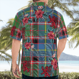 Scottish Clan Stirling (of Keir) Tartan Scottish Lion Hawaiian Shirt | Tartan Plaid Shirt Scottish Plaid Tartan Plaid - ScotsTee - scotstee.com
