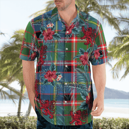 Scottish Clan Stirling (of Keir) Tartan Scottish Lion Hawaiian Shirt | Tartan Plaid Shirt Scottish Plaid Tartan Plaid - ScotsTee - scotstee.com