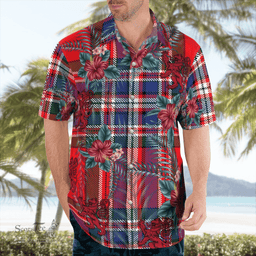 Scottish Clan MacFarlane Modern Tartan Scottish Lion Hawaiian Shirt | Tartan Plaid Shirt Scottish Plaid Tartan Plaid - ScotsTee - scotstee.com