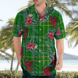 Scottish Clan Wexford County Tartan Scottish Lion Hawaiian Shirt | Tartan Plaid Shirt Scottish Plaid Tartan Plaid - ScotsTee - scotstee.com