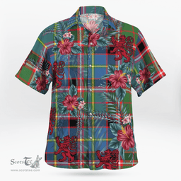 Scottish Clan Stirling (of Cadder-Present Chief) Tartan Scottish Lion Hawaiian Shirt | Tartan Plaid Shirt Scottish Plaid Tartan Plaid - ScotsTee - scotstee.com