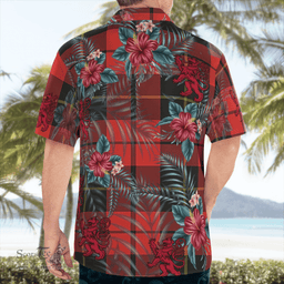 Scottish Clan Wallace Weathered Tartan Scottish Lion Hawaiian Shirt | Tartan Plaid Shirt Scottish Plaid Tartan Plaid - ScotsTee - scotstee.com