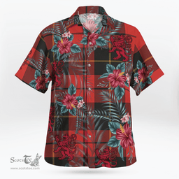 Scottish Clan Wallace Weathered Tartan Scottish Lion Hawaiian Shirt | Tartan Plaid Shirt Scottish Plaid Tartan Plaid - ScotsTee - scotstee.com