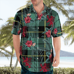Scottish Clan Wallace Hunting Ancient Tartan Scottish Lion Hawaiian Shirt | Tartan Plaid Shirt Scottish Plaid Tartan Plaid - ScotsTee - scotstee.com