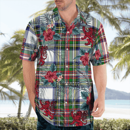Scottish Clan Stewart Dress Modern Tartan Scottish Lion Hawaiian Shirt | Tartan Plaid Shirt Scottish Plaid Tartan Plaid - ScotsTee - scotstee.com