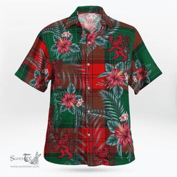 Scottish Clan Scottish Clan Stewart Atholl Modern Tartan Scottish Lion Hawaiian Shirt | Tartan Plaid Shirt Scottish Plaid Tartan Plaid - ScotsTee - scotstee.com