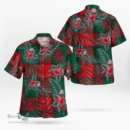 Scottish Clan Scottish Clan Stewart Atholl Modern Tartan Scottish Lion Hawaiian Shirt | Tartan Plaid Shirt Scottish Plaid Tartan Plaid - ScotsTee - scotstee.com