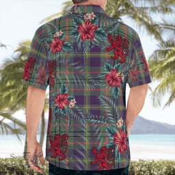Scottish Clan Taylor Weathered Tartan Scottish Lion Hawaiian Shirt | Tartan Plaid Shirt Scottish Plaid Tartan Plaid - ScotsTee - scotstee.com