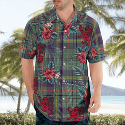 Scottish Clan Taylor Weathered Tartan Scottish Lion Hawaiian Shirt | Tartan Plaid Shirt Scottish Plaid Tartan Plaid - ScotsTee - scotstee.com