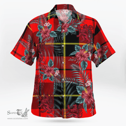 Scottish Clan Wallace Hunting Red Tartan Scottish Lion Hawaiian Shirt | Tartan Plaid Shirt Scottish Plaid Tartan Plaid - ScotsTee - scotstee.com