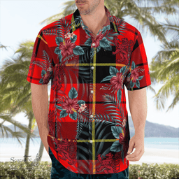 Scottish Clan Wallace Hunting Red Tartan Scottish Lion Hawaiian Shirt | Tartan Plaid Shirt Scottish Plaid Tartan Plaid - ScotsTee - scotstee.com