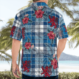 Scottish Clan Strathclyde District Tartan Scottish Lion Hawaiian Shirt | Tartan Plaid Shirt Scottish Plaid Tartan Plaid - ScotsTee - scotstee.com
