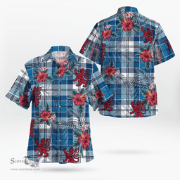 Scottish Clan Strathclyde District Tartan Scottish Lion Hawaiian Shirt | Tartan Plaid Shirt Scottish Plaid Tartan Plaid - ScotsTee - scotstee.com
