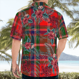Scottish Clan Somerville Modern Tartan Scottish Lion Hawaiian Shirt | Tartan Plaid Shirt Scottish Plaid Tartan Plaid - ScotsTee - scotstee.com